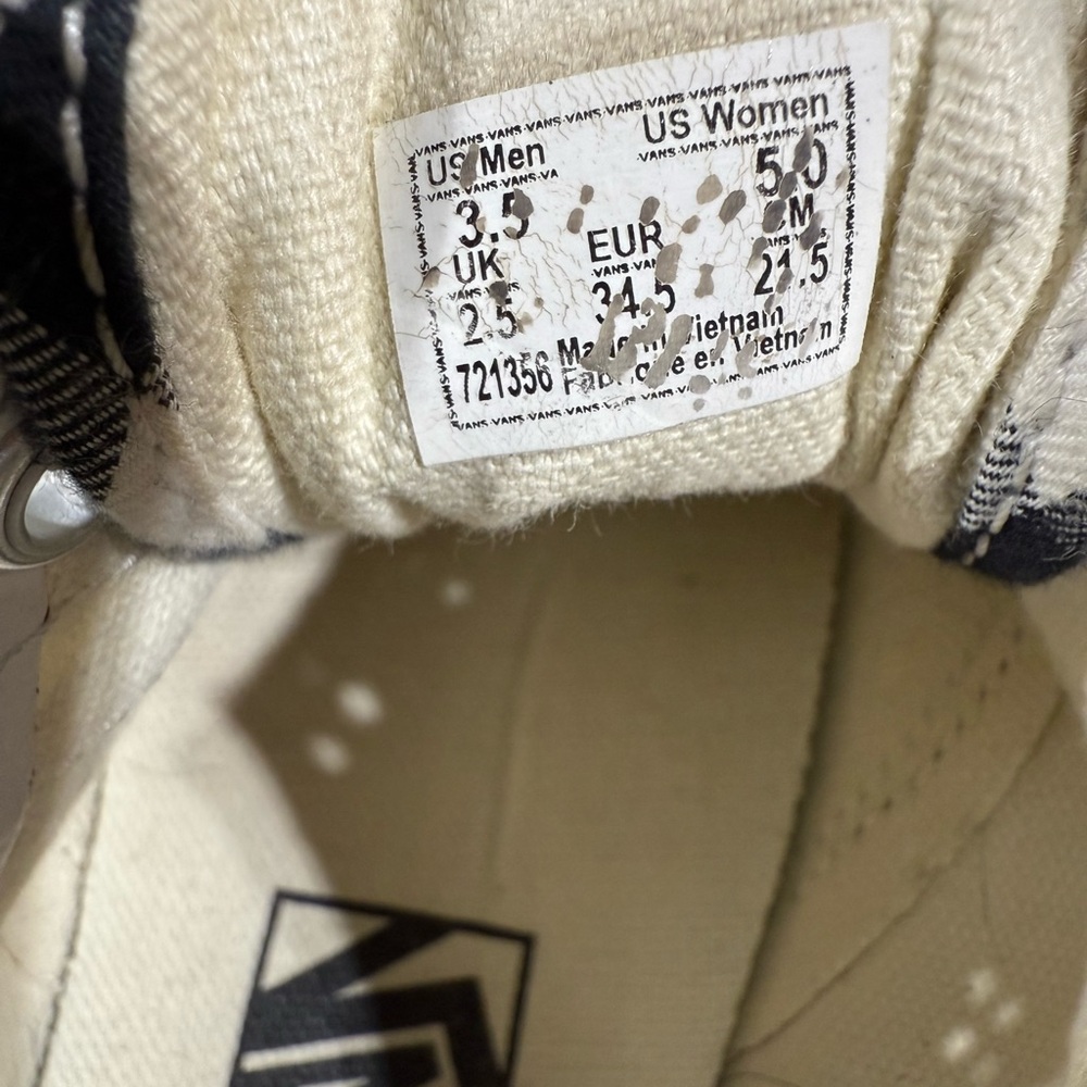 Womens Sz 5 Vans Old Skool Black White Plaid  Shoes Sneakers - Picture 6 of 6